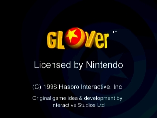 Glover title screen for Nintendo 64